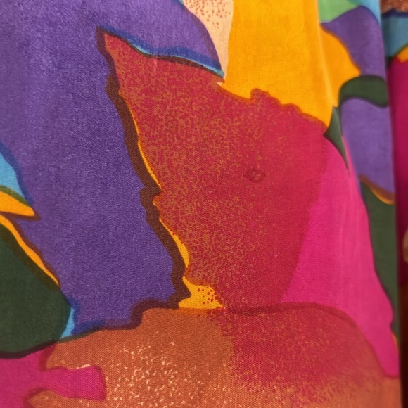 Colourful vintage CAROLHORN 100% silk jacket - Picture 6 of 9